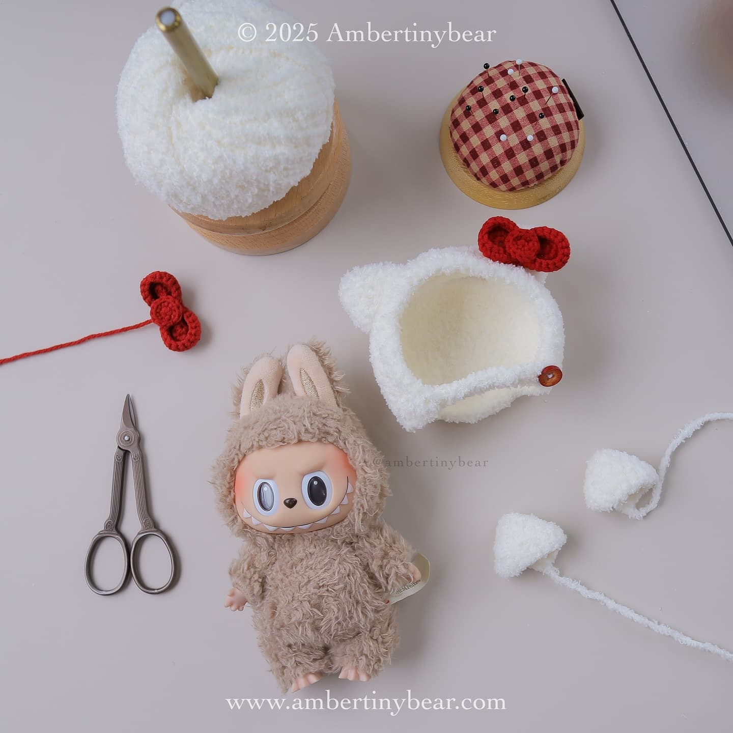 A cozy scene with crochet items
